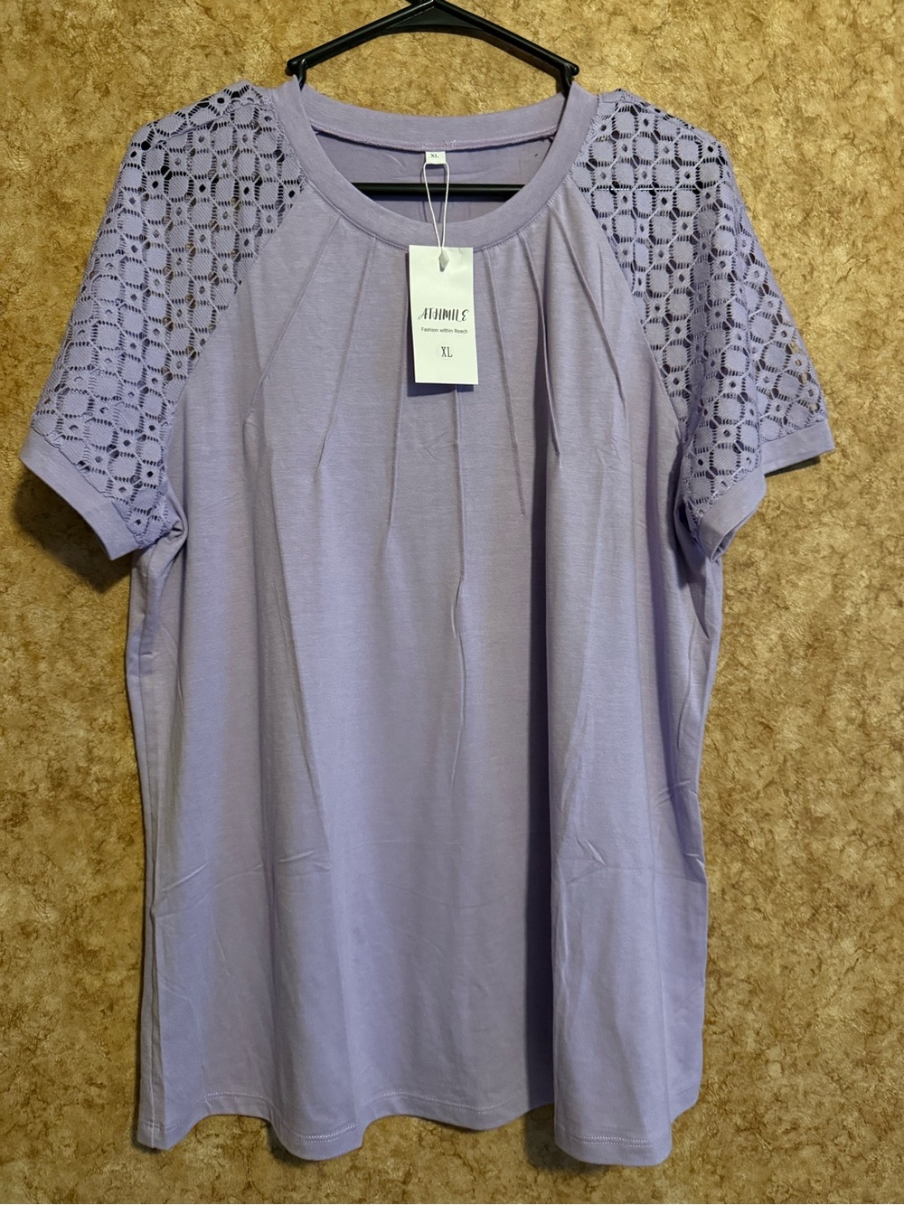 Lavender Decorative Sleeve Tunic Top